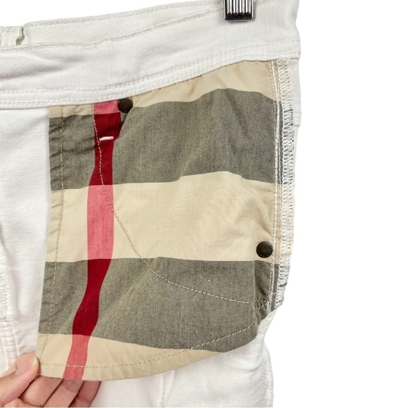 Burberry Brit White Cargo Stretch Denim Mini Skirt Size 4 - Picture 10 of 11